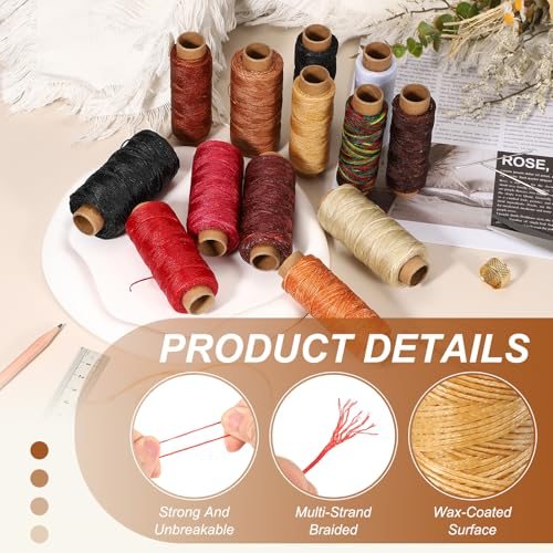 Waxed Thread Cord, 0.8mm 150D Leather Sewing Waxed Thread Cord Kit view 3