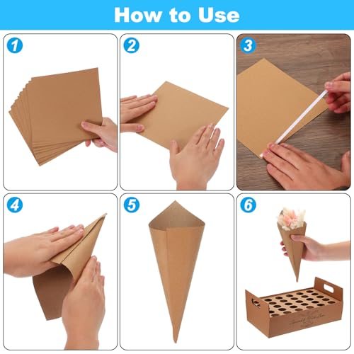 Wedding Confetti Cones Holder Box, 30 Holes Confetti Stand Tray Box view 3