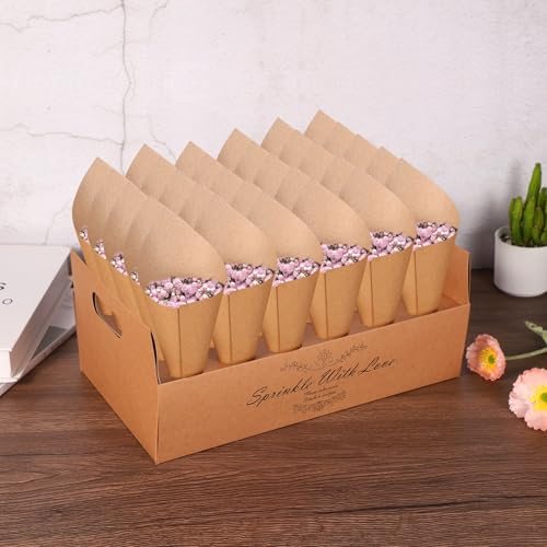 Wedding Confetti Cones Holder Box, 30 Holes Confetti Stand Tray Box view 5