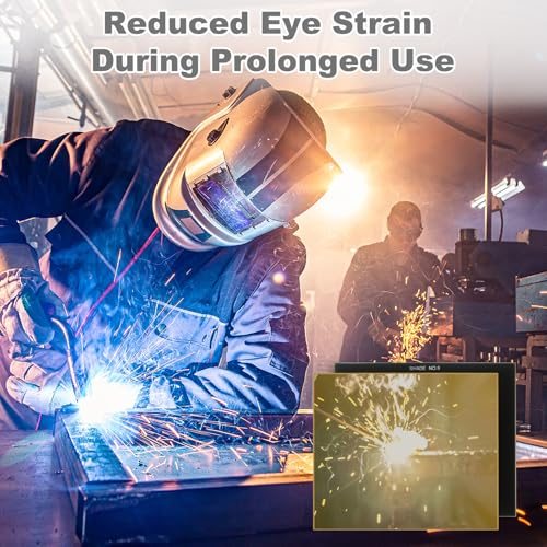 Welding Glass Lens Shade 10 4.5"x5.25" Helmet Filter Gold 2pcs view 3