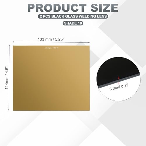 Welding Glass Lens Shade 10 4.5"x5.25" Helmet Filter Gold 2pcs view 2