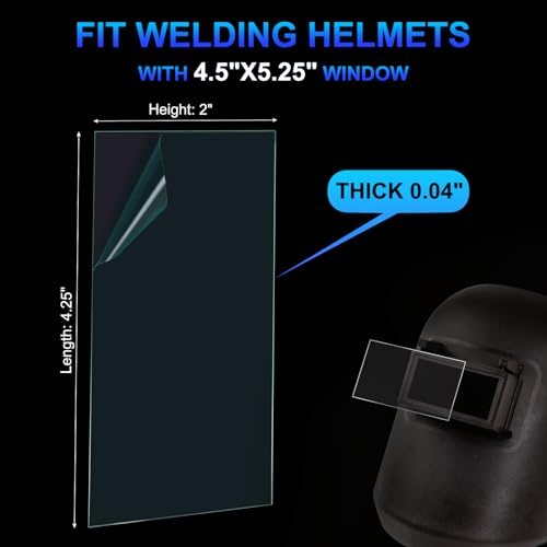 Welding Protection Lens 2x4.25 Inch, 100 Pack Transparent Welding Helmet view 2
