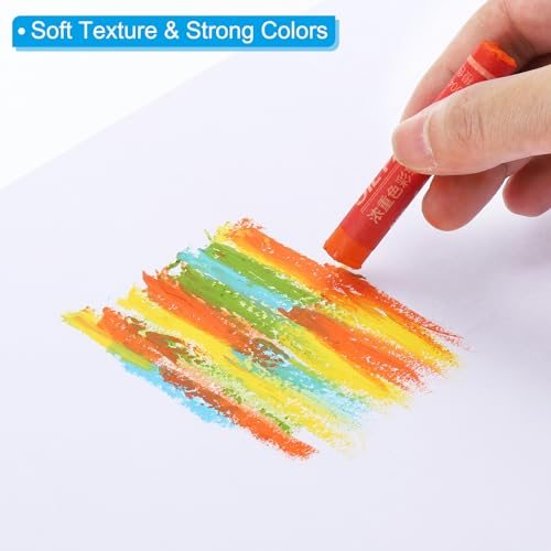White Oil Pastels, 24Pcs Soft Oil Crayons Creamy Pastels Stick Art view 3