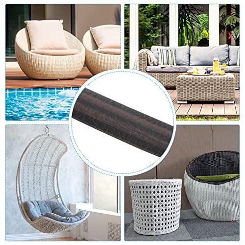 Wicker Repair Kit, 30m/98ft Coffee, PE Rattan Replacement view 5