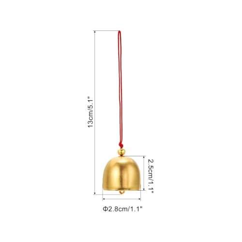 Wind Chime, Hanging Bells Temple Bells, Gold Red view 2