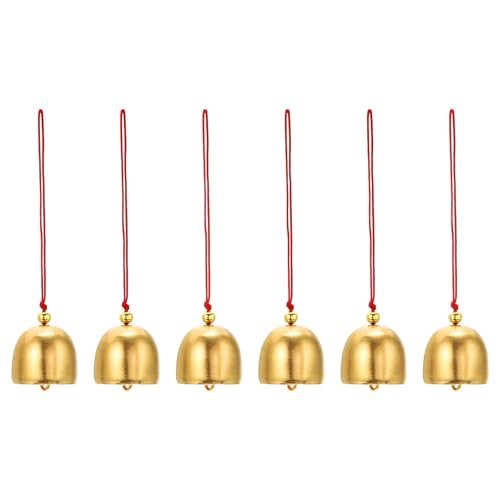 Wind Chime, Hanging Bells Temple Bells, Gold Red — PATIKIL