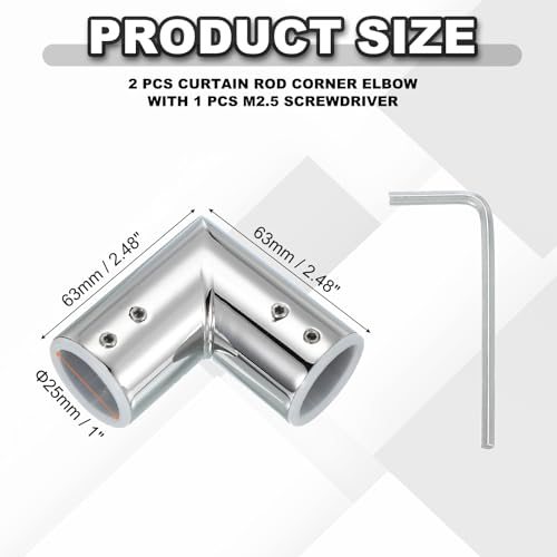 Window Corner Curtain Rod Connector view 2