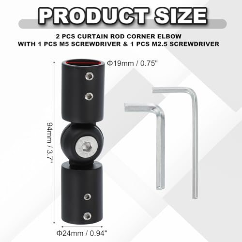 Window Corner Curtain Rod Connector view 2