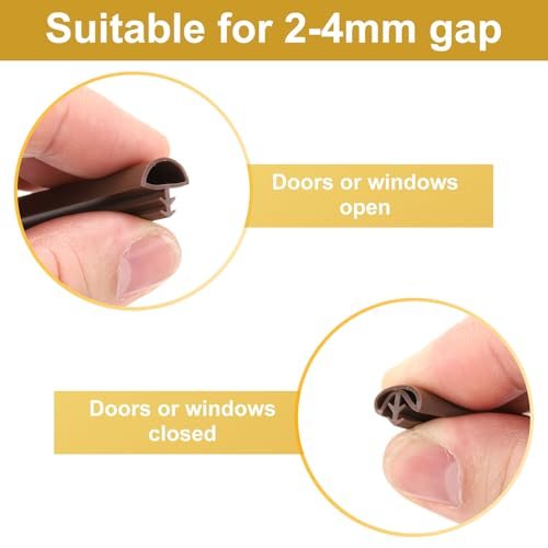 Window Weather Stripping Door Seal, Brown) view 4