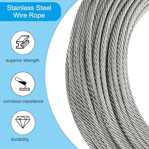 Wire Rope 100 ft, 304 Stainless Steel Cable 7x7 Strands view 3