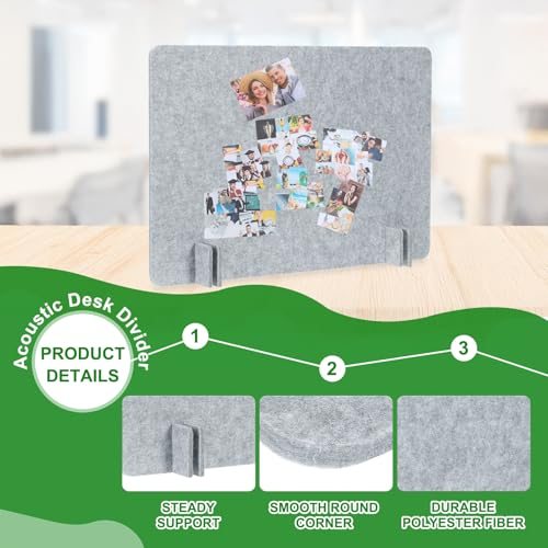 with 4Pcs Support Feet, Desk Privacy Panel Freestanding Noise Reducing view 3