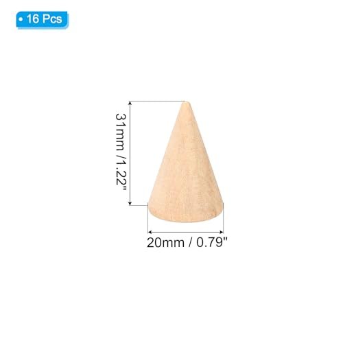Wood Cone Ring Holder, 16Pcs Wooden Finger Jewelry Ring Display Stand view 2