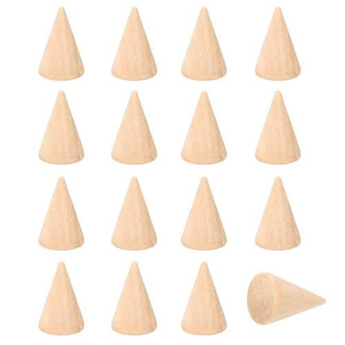 Wood Cone Ring Holder, 16Pcs Wooden Finger Jewelry Ring Display Stand — PATIKIL