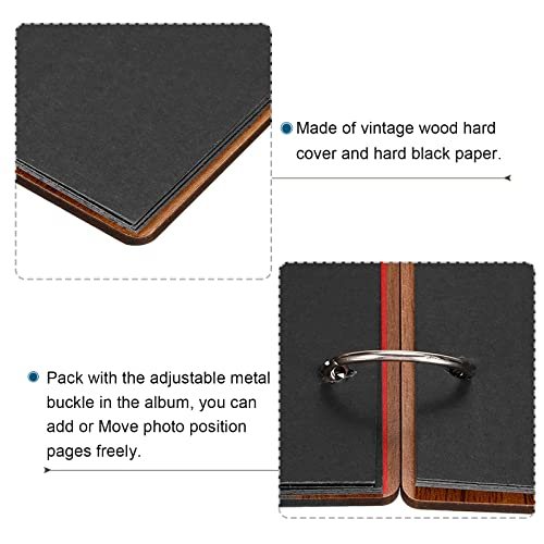Wooden Scrapbook Album 6x4" Scrapbook Photo Album Guest Book, DIY Memory view 4