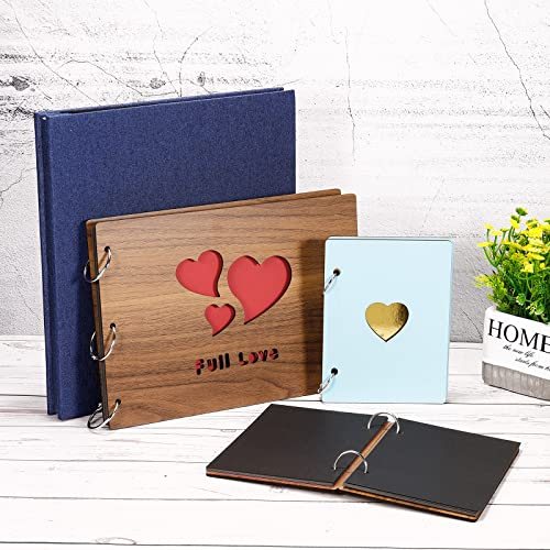 Wooden Scrapbook Album 6x4" Scrapbook Photo Album Guest Book, DIY Memory view 5
