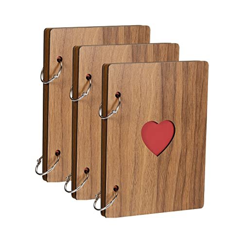 Wooden Scrapbook Album 6x4" Scrapbook Photo Album Guest Book, DIY Memory — PATIKIL
