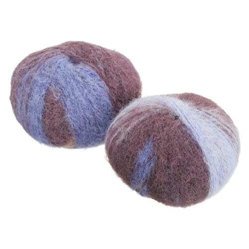 Wool Acrylic Blend Long Pile Yarn 2 Skeins Blue Coffee Gray, Mohair Yarn — PATIKIL