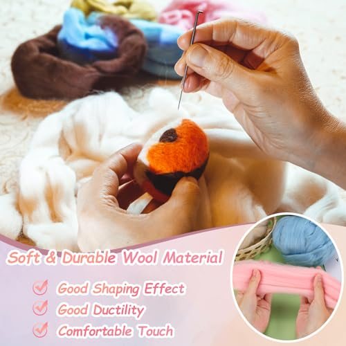Wool Roving Yarn, 100G/3.53OZ Soft Felting Wool Pure Chunky Roving Yarn view 3