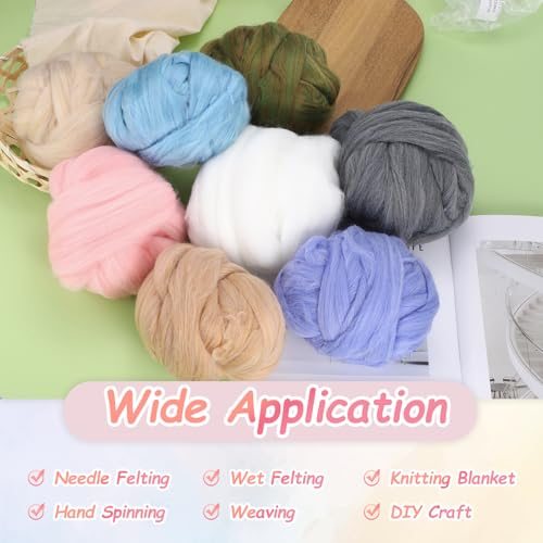 Wool Roving Yarn, 100G/3.53OZ Soft Felting Wool Pure Chunky Roving Yarn view 5