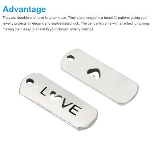 Word Charm 30Pcs Mini Engraved Vintage Metal Pendant LOVE, Instrument view 5