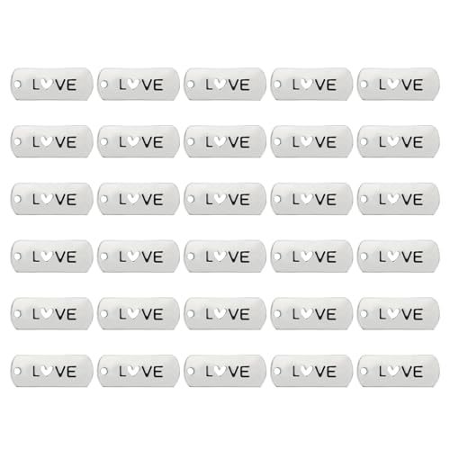 Word Charm 30Pcs Mini Engraved Vintage Metal Pendant LOVE, Instrument — PATIKIL