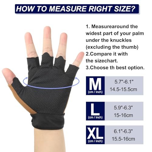 Workout Gloves, Brown, Large view 2