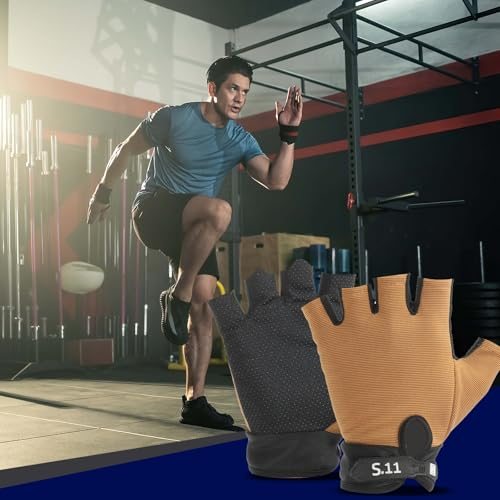 Workout Gloves, Brown, Large view 5