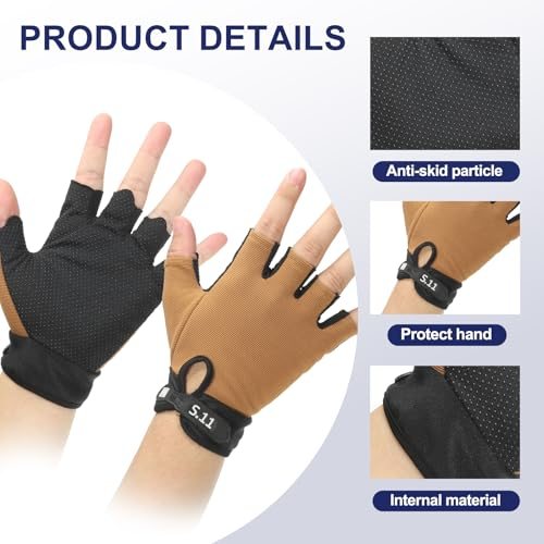Workout Gloves, Brown, Unisex-Adult view 3