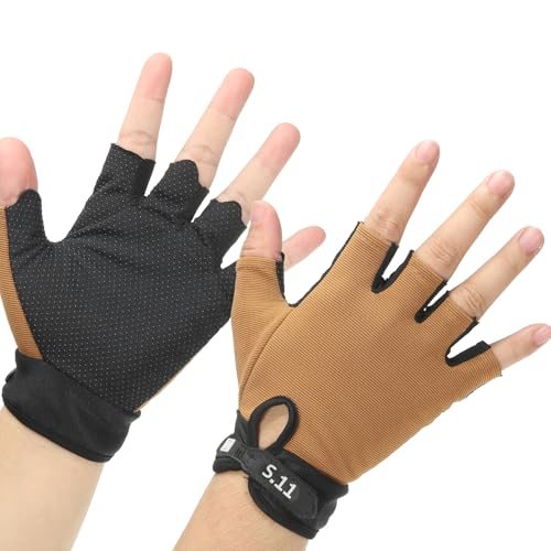 Workout Gloves, Brown, Unisex-Adult — PATIKIL