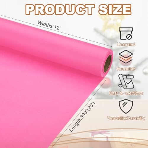 Wrapping Paper, 12" x 300"(25') 70 GSM Craft Paper Roll Kraft Packing view 2