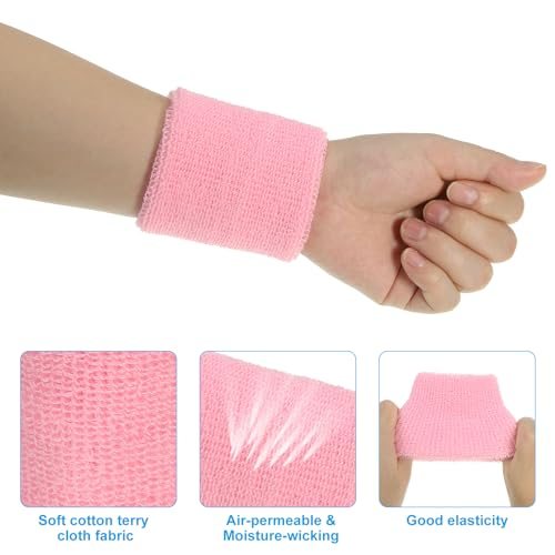 Wrist Sweatband Absorbent Cotton Terry Cloth Wrist Bands view 3