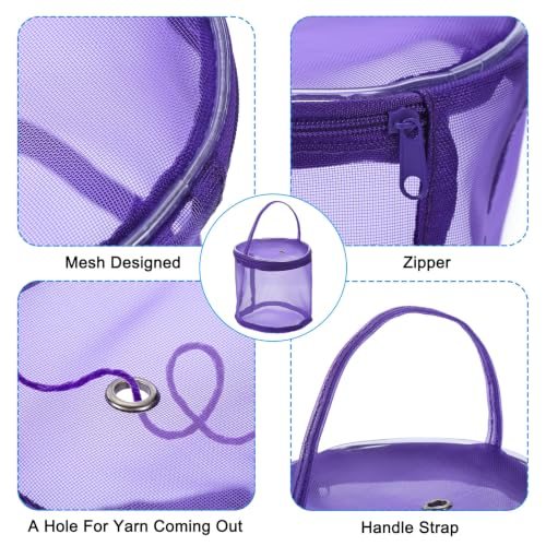 Yarn Storage Bag, 2 Pack Portable Crochet Knitting Bag Case Skein Ball view 4