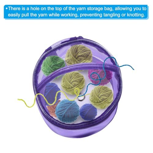 Yarn Storage Bag, 2 Pack Portable Crochet Knitting Bag Case Skein Ball view 5
