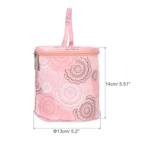 Yarn Storage Bag Portable Crochet Knitting Bag Case Pink Flower view 2