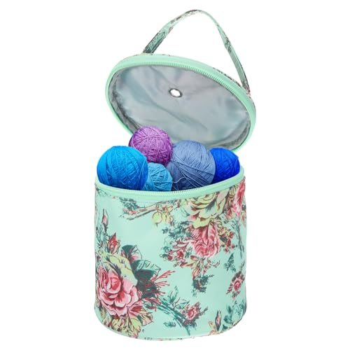 Yarn Storage Bag Portable Crochet Knitting Bag Case Pink Flower view 4