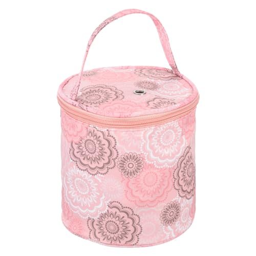 Yarn Storage Bag Portable Crochet Knitting Bag Case Pink Flower — PATIKIL
