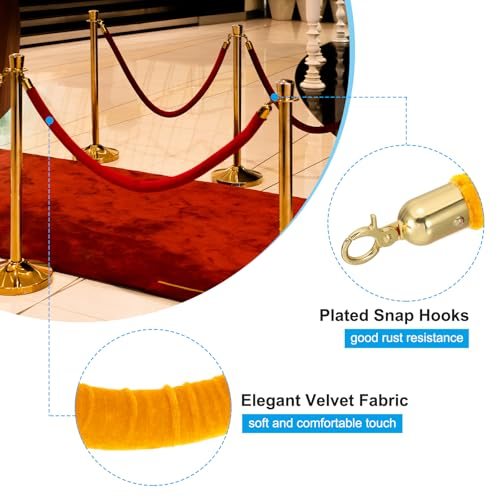 Yellow Velvet Stanchion Rope view 3