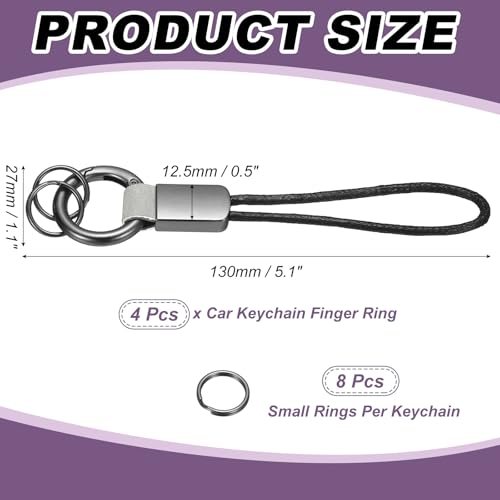 Zinc Alloy, with Metal Ring Key Chain Fob Holder for Men Women Key Cover view 2